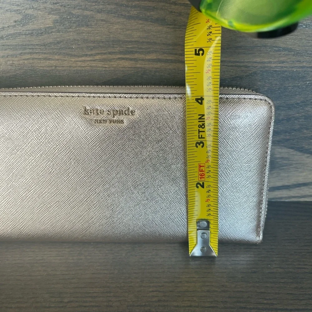 Kate Spade Metallic Gold Zip-Around Wallet